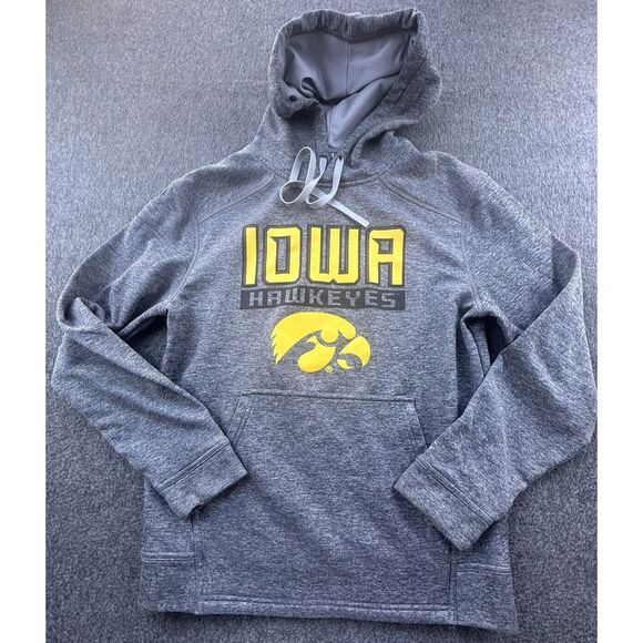 Champion Hoodie Mens Small Gray Iowa Hawkeyes Logo Long Sleeve Sweatshirt‎ - Picture 1 of 12